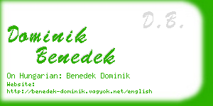 dominik benedek business card